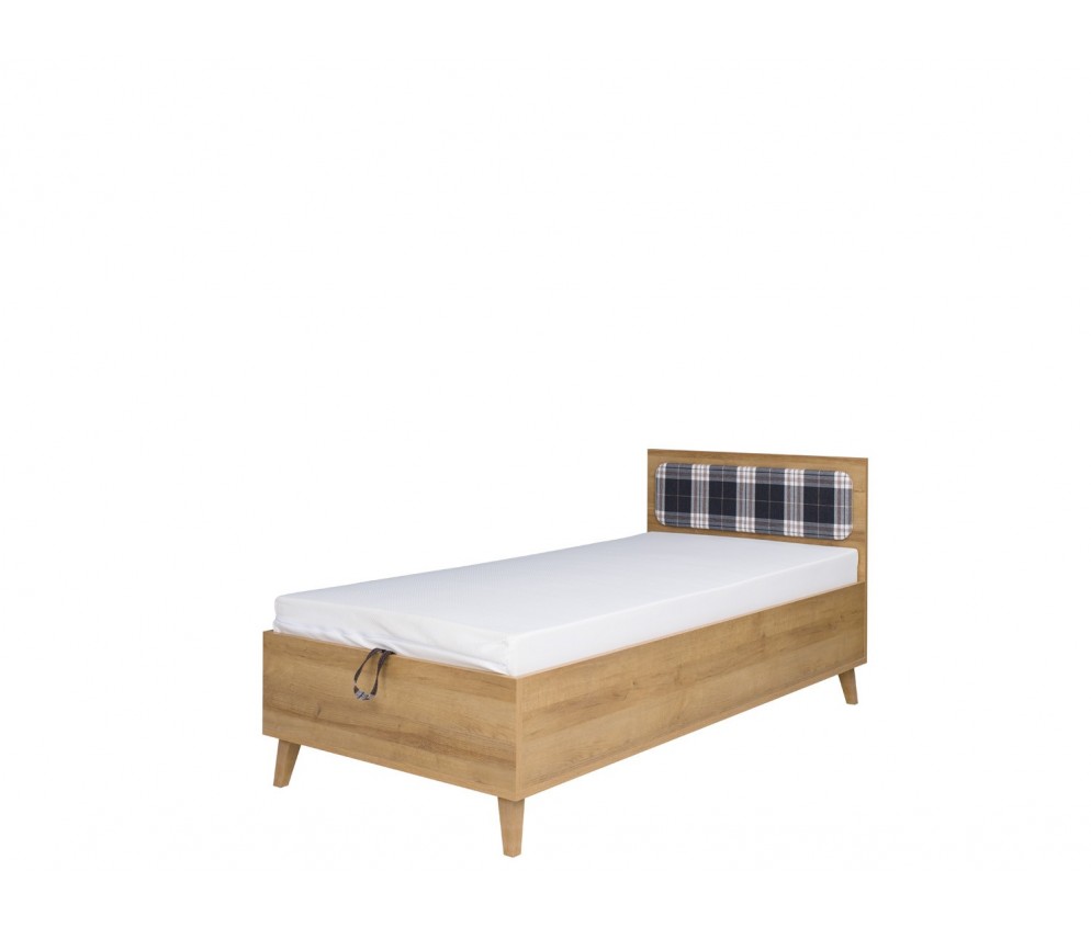 Bett Nome 90x200 Weiß/Eiche Gold/Graphit