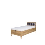 Bett Nome 90x200 Weiß/Eiche Gold/Graphit