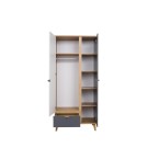 Schrank 1D1SZ Nome Weiß/Eiche Gold/Graphit