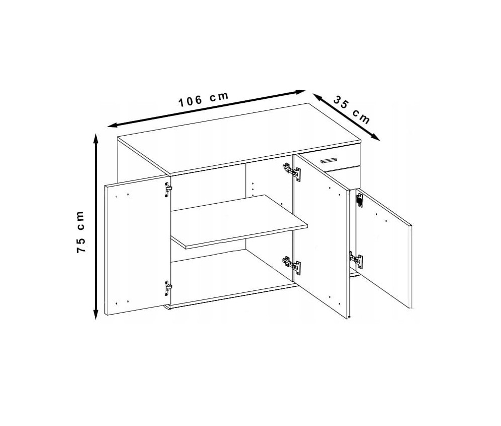 Kommode Kim 1 2D3S 5 Farben