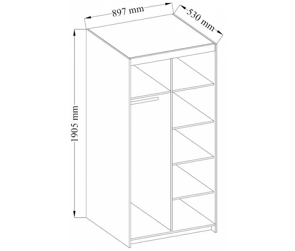 Schrank Anele 2D 3 Farben