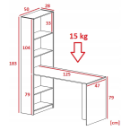 Schreibtisch mit Regal B-1 3 Farben