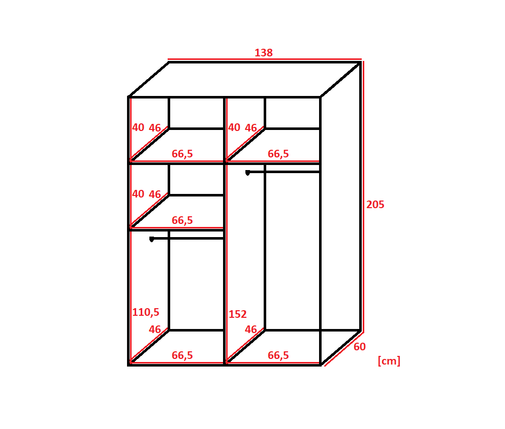 Schiebeschrank Roco 1L 138