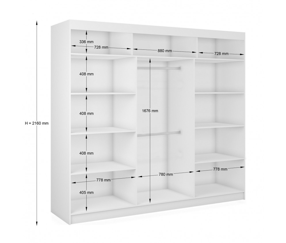 Schiebeschrank Grab 240 Schwarz