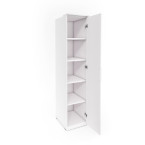 Schrank 1D L/P Combo Weiß/Weiß Glanz