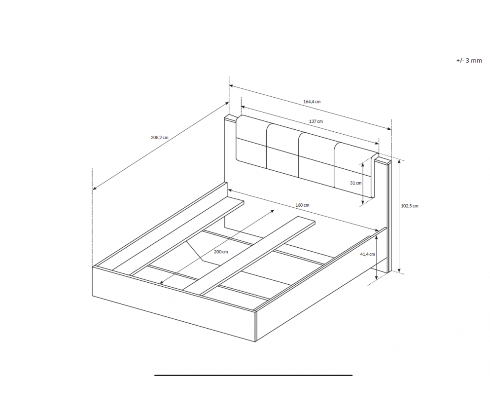 Bett Daren 160x200