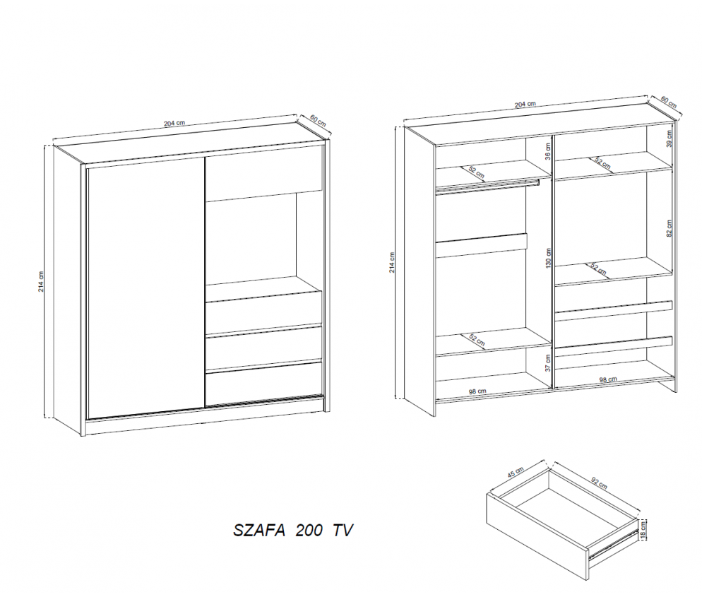 Schiebeschrank Tevo 200