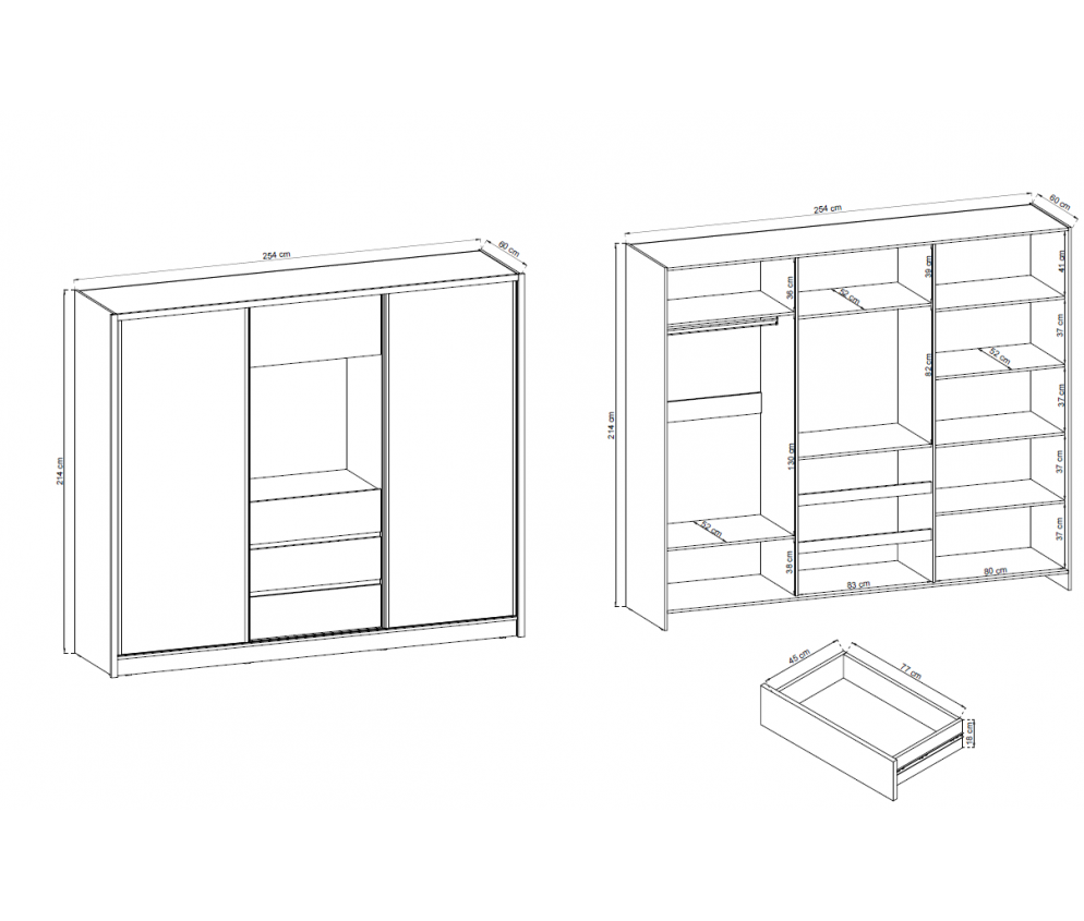 Schiebeschrank Tevo 250