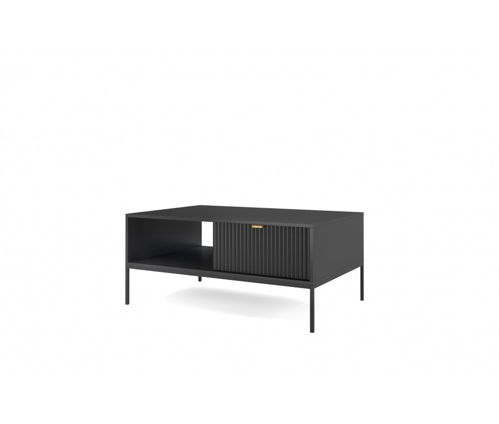 Couchtisch Viva 104 Schwarz Matt/Schwarz Gestell