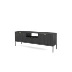 RTV-Schrank Viva 154 Schwarz Matt/Schwarz Gestell