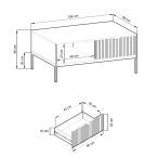 Couchtisch Viva 104 Grau Matt/Schwarz Gestell