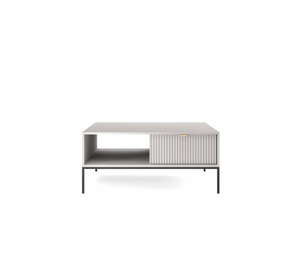 Couchtisch Viva 104 Grau Matt/Schwarz Gestell