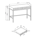 Frisiertisch Viva 104 Grau Matt/Schwarz Gestell