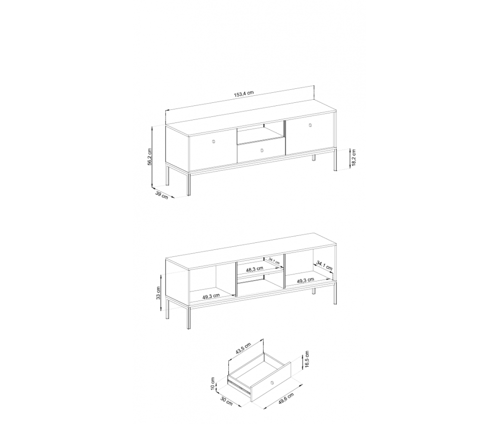 RTV-Schrank Mira 154 Dunkelblau