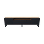 RTV-Schrank Leo Eiche Artisan/Schwarz Matt stehend