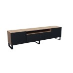 RTV-Schrank Leo Eiche Artisan/Schwarz Matt stehend