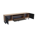 RTV-Schrank Leo Eiche Artisan/Schwarz Matt stehend