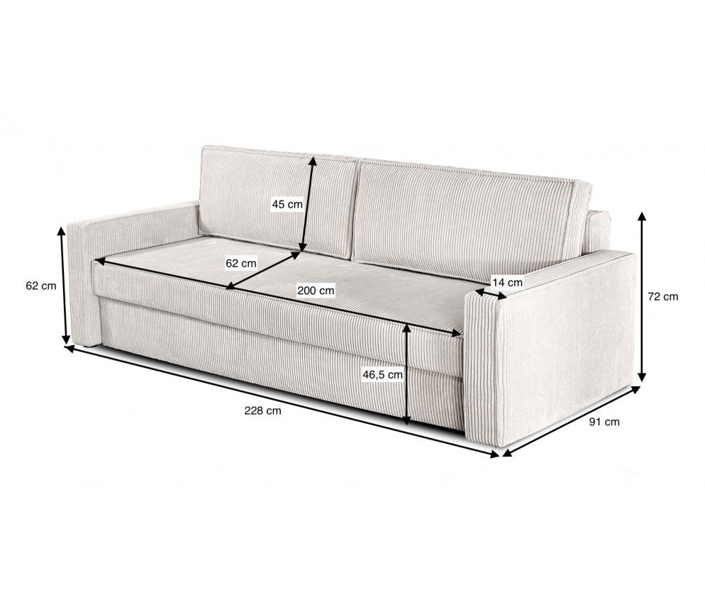 Sofa Elo 3-Sitzer Sztruks