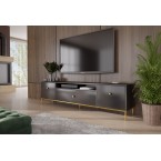 RTV-Schrank Mell Schwarz Matt/Gold