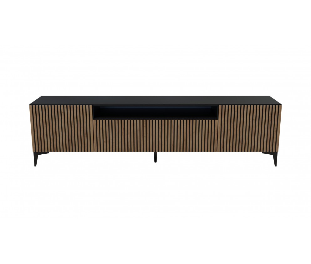 RTV-Schrank Cora Eiche Craft Gold/Schwarz Matt hängend/stehend