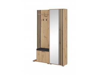 Garderobe Telo Eiche Artisan+Schwarz