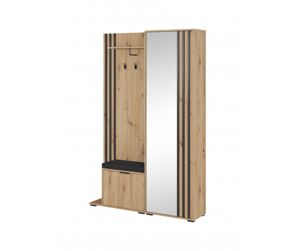 Garderobe Telo Eiche Artisan+Schwarz