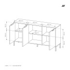 Kommode Mia 153 ohne Schubladen