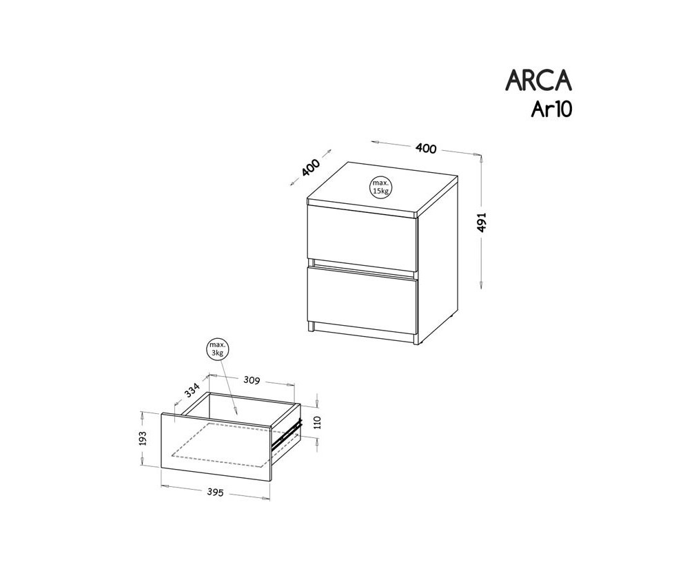 Nachttisch Ar 10 2 Farben