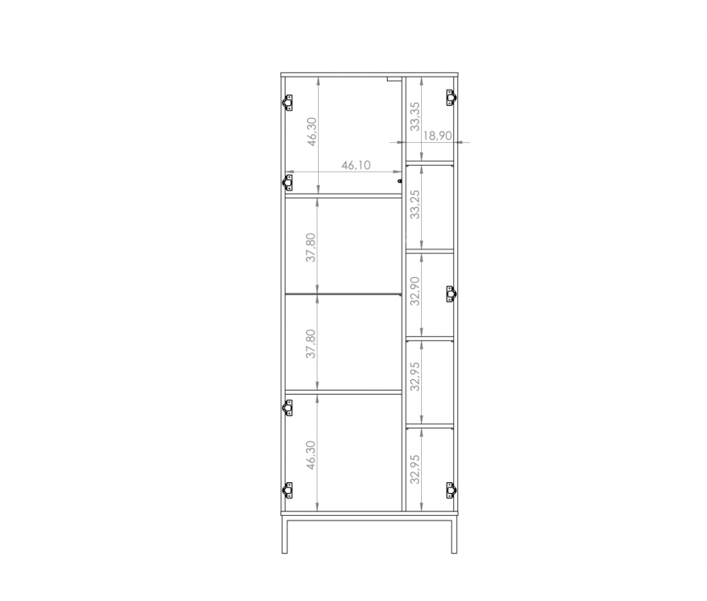 Vitrine Aria Esche Portland Schwarz