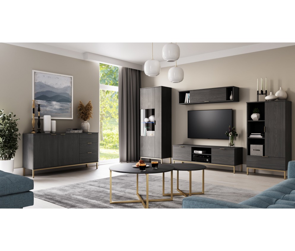 Vitrine Aria Esche Portland Schwarz