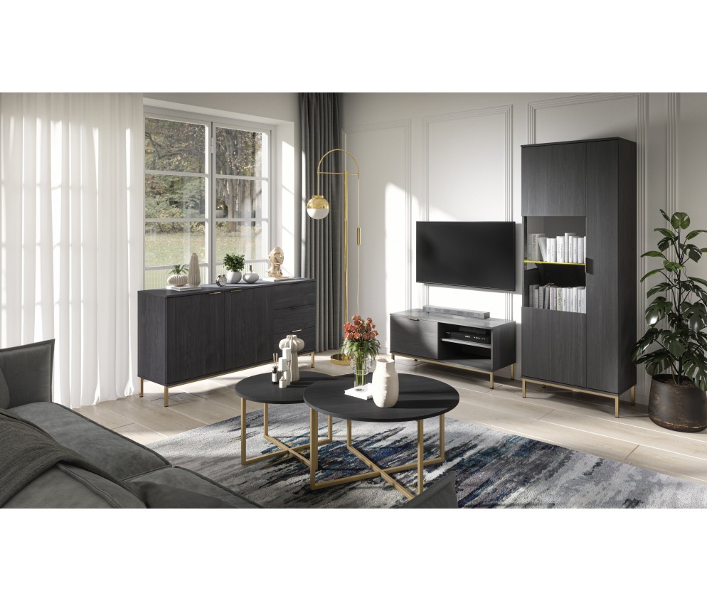 Vitrine Aria Esche Portland Schwarz