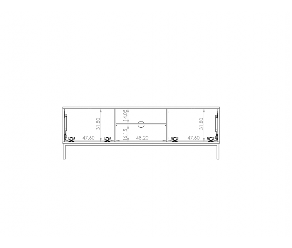 Schrank-RTV 150 Aria Esche Portland Schwarz