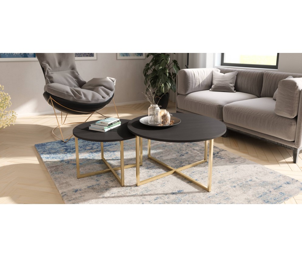 Couchtisch 80 Aria Esche Portland Schwarz