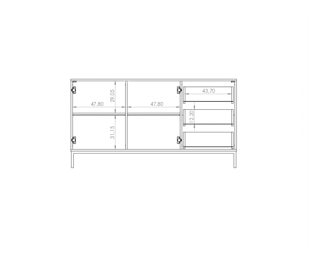 Kommode Aria Esche Portland Schwarz