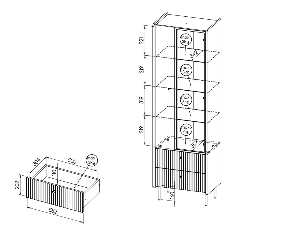 Vitrine Presto P3