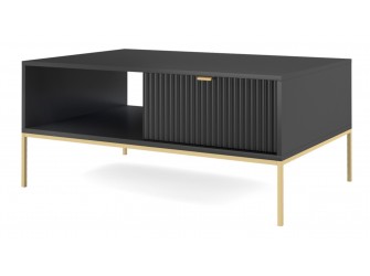 Couchtisch Viva 104 Schwarz Matt/Gold Gestell