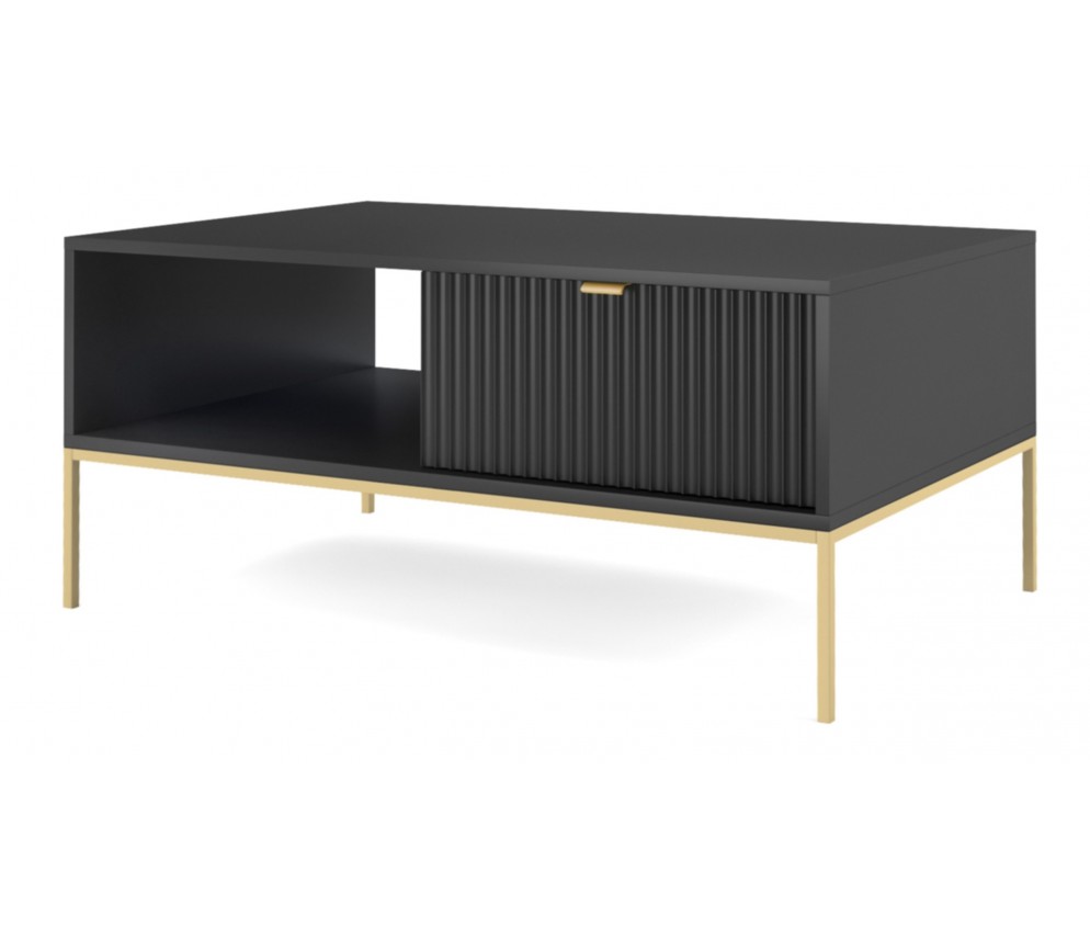 Couchtisch Viva 104 Schwarz Matt/Gold Gestell