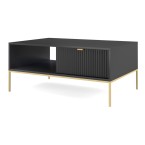 Couchtisch Viva 104 Schwarz Matt/Gold Gestell