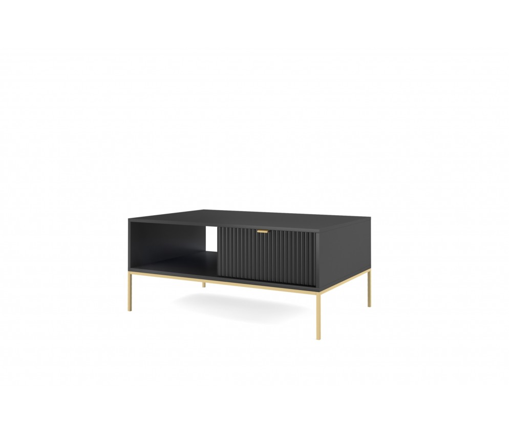 Couchtisch Viva 104 Schwarz Matt/Gold Gestell