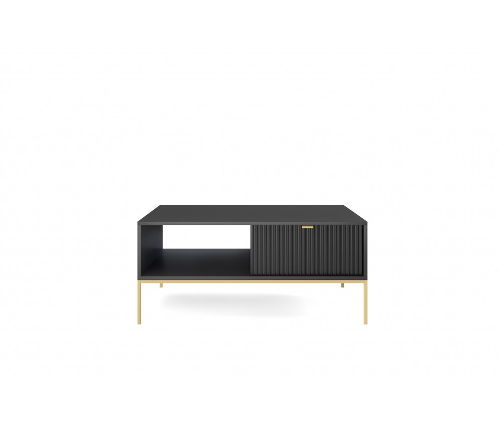 Couchtisch Viva 104 Schwarz Matt/Gold Gestell