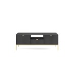 RTV-Schrank Viva 154 Schwarz Matt/Gold Gestell