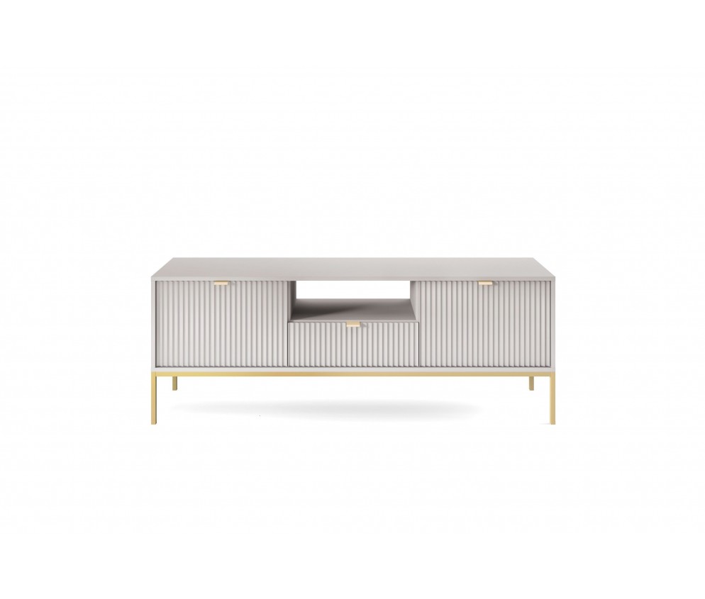 RTV-Schrank Viva 154 Grau Matt/Gold Gestell