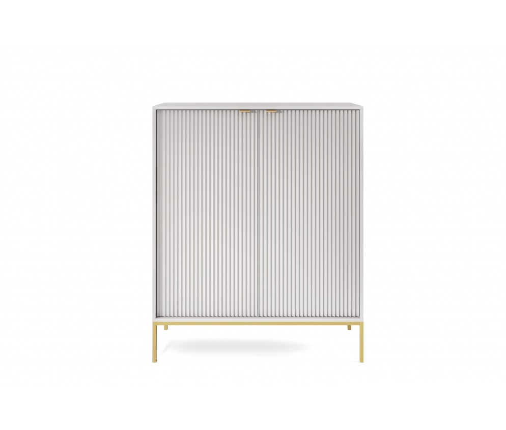 Kommode Viva 2D 104 Grau Matt/Gold Gestell