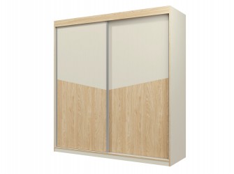 Schrank Amber 2D 200 Eiche Grau-Beige / Oliveneiche