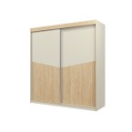 Schrank Amber 2D 200 Eiche Grau-Beige / Oliveneiche