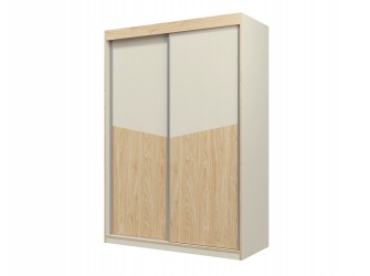 Schrank Amber 2D 150 Eiche Grau-Beige / Oliveneiche