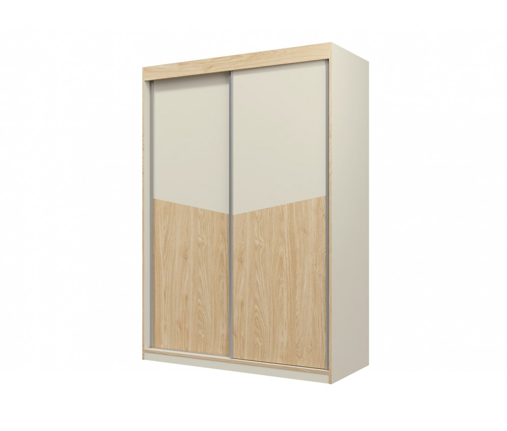 Schrank Amber 2D 150 Eiche Grau-Beige / Oliveneiche