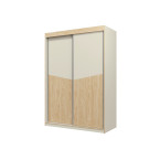 Schrank Amber 2D 150 Eiche Grau-Beige / Oliveneiche