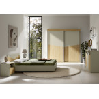 Schrank Amber 2D 150 Eiche Grau-Beige / Oliveneiche