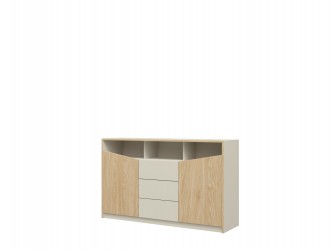 Kommode Amber 2D3S 150 Grau-Beige / Oliveneiche